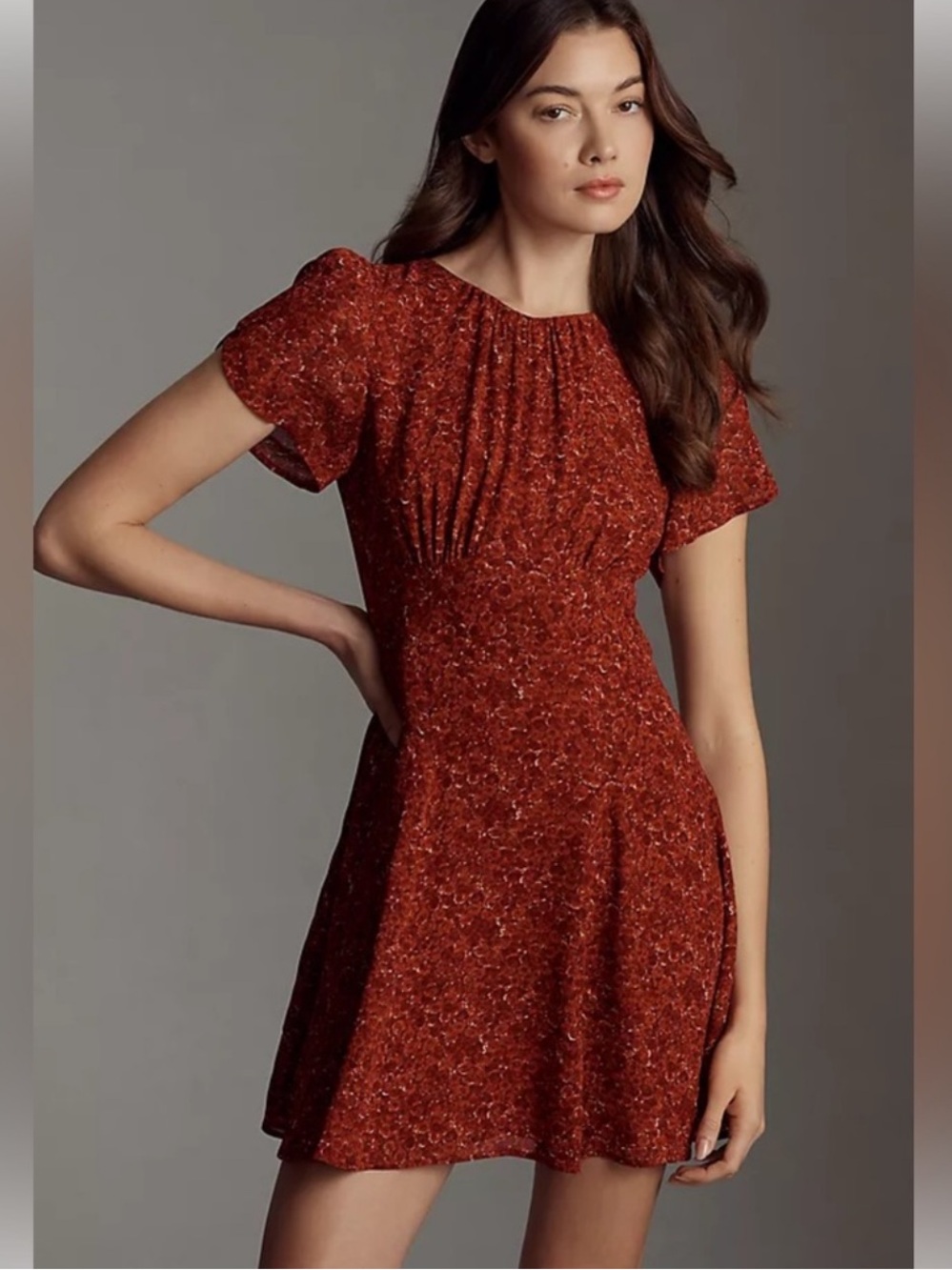 Reformation Lula Mini Dress in Rose Print size 2 new wt tag